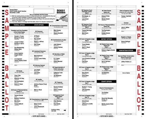 ballot for 2020 election.
